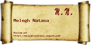 Melegh Natasa névjegykártya